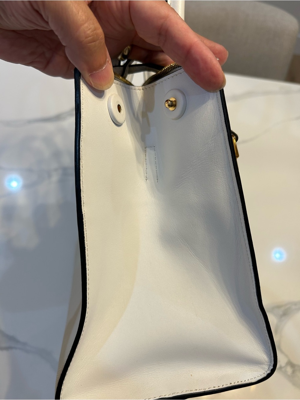 Prada White City Calfskin Saffiano Greche Paradigme Bag. NO SHOULDER STRAP - Picture 8 of 16